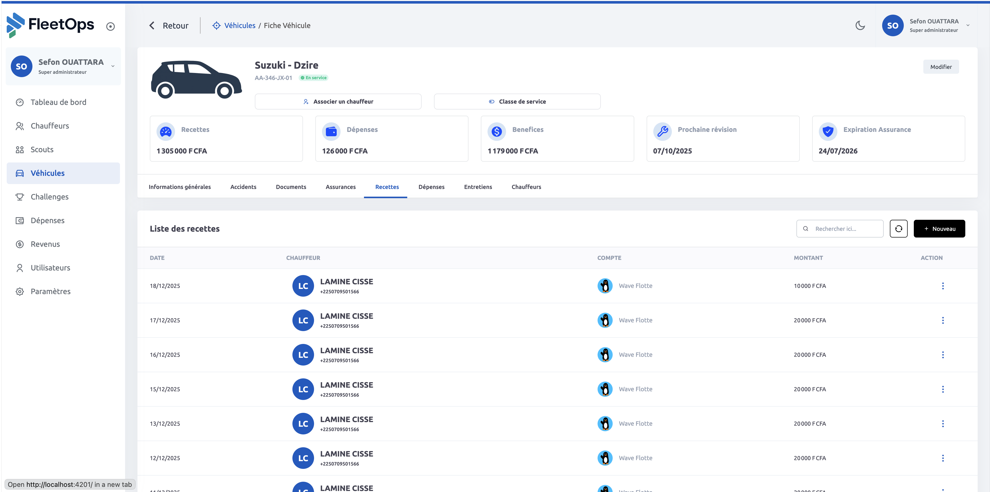 Gestion de flotte - Solution flotte partenaires Yango